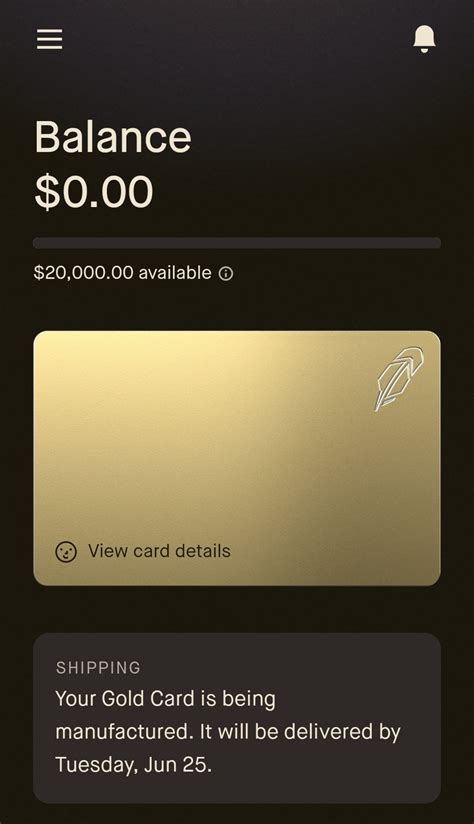 robinhood gold card approval.